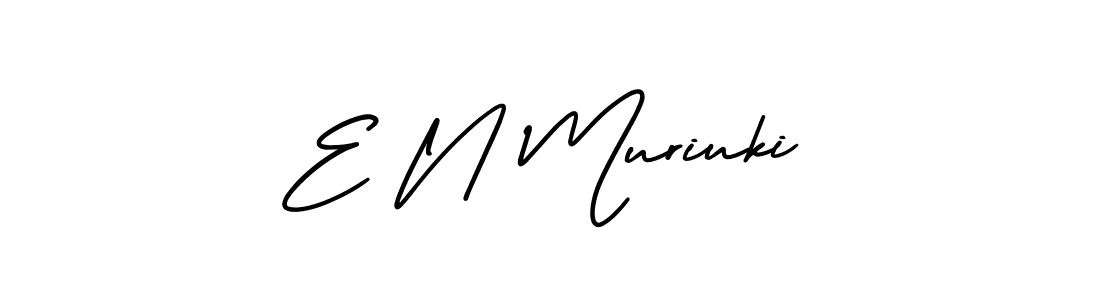 Design your own signature with our free online signature maker. With this signature software, you can create a handwritten (AmerikaSignatureDemo-Regular) signature for name E N Muriuki. E N Muriuki signature style 3 images and pictures png
