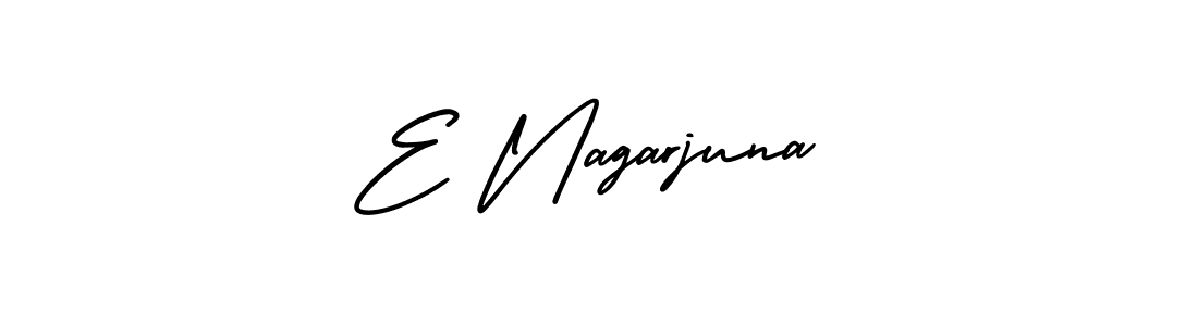 How to make E Nagarjuna name signature. Use AmerikaSignatureDemo-Regular style for creating short signs online. This is the latest handwritten sign. E Nagarjuna signature style 3 images and pictures png