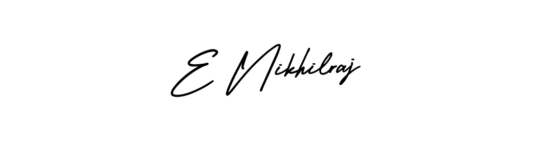 Design your own signature with our free online signature maker. With this signature software, you can create a handwritten (AmerikaSignatureDemo-Regular) signature for name E Nikhilraj. E Nikhilraj signature style 3 images and pictures png