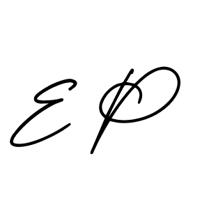 Create a beautiful signature design for name E P. With this signature (AmerikaSignatureDemo-Regular) fonts, you can make a handwritten signature for free. E P signature style 3 images and pictures png