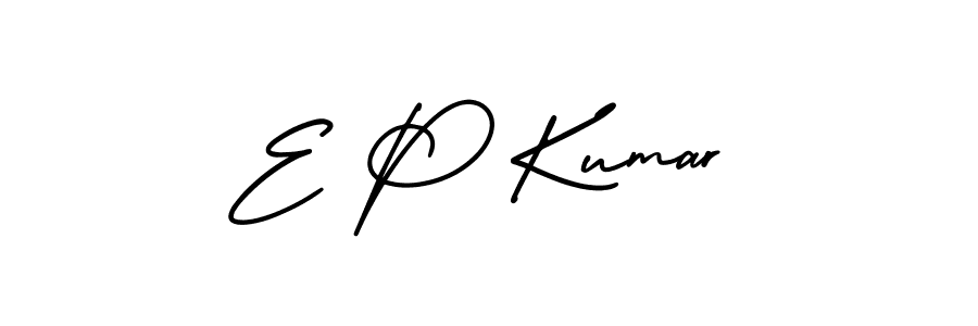 Use a signature maker to create a handwritten signature online. With this signature software, you can design (AmerikaSignatureDemo-Regular) your own signature for name E P Kumar. E P Kumar signature style 3 images and pictures png