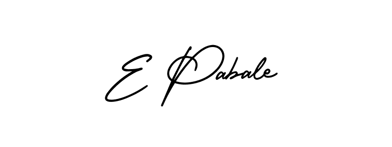 Make a beautiful signature design for name E Pabale. With this signature (AmerikaSignatureDemo-Regular) style, you can create a handwritten signature for free. E Pabale signature style 3 images and pictures png