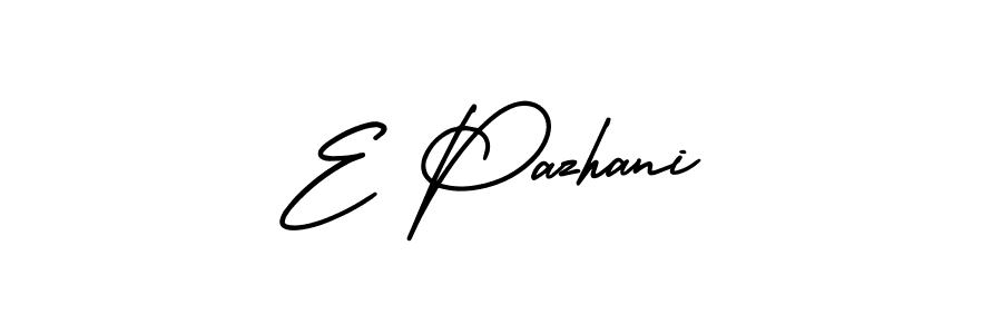 E Pazhani stylish signature style. Best Handwritten Sign (AmerikaSignatureDemo-Regular) for my name. Handwritten Signature Collection Ideas for my name E Pazhani. E Pazhani signature style 3 images and pictures png