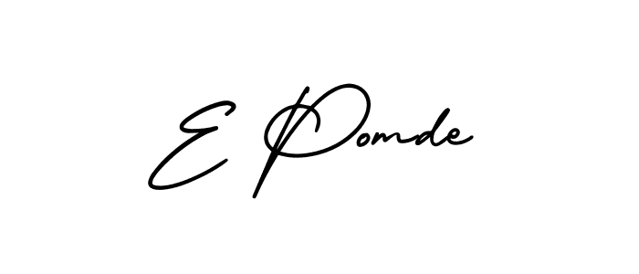 Create a beautiful signature design for name E Pomde. With this signature (AmerikaSignatureDemo-Regular) fonts, you can make a handwritten signature for free. E Pomde signature style 3 images and pictures png