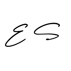 The best way (AmerikaSignatureDemo-Regular) to make a short signature is to pick only two or three words in your name. The name E S include a total of six letters. For converting this name. E S signature style 3 images and pictures png