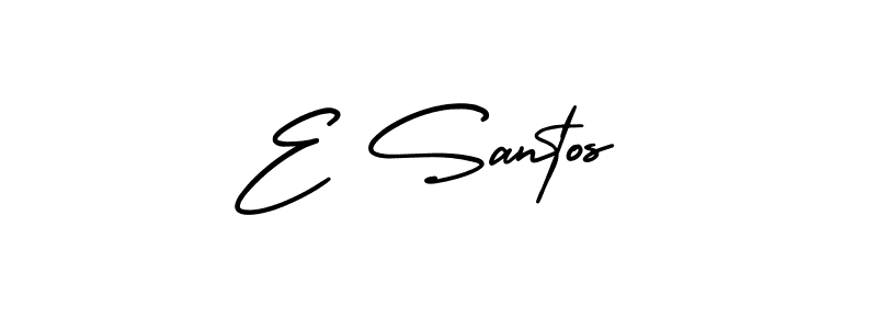 Design your own signature with our free online signature maker. With this signature software, you can create a handwritten (AmerikaSignatureDemo-Regular) signature for name E Santos. E Santos signature style 3 images and pictures png