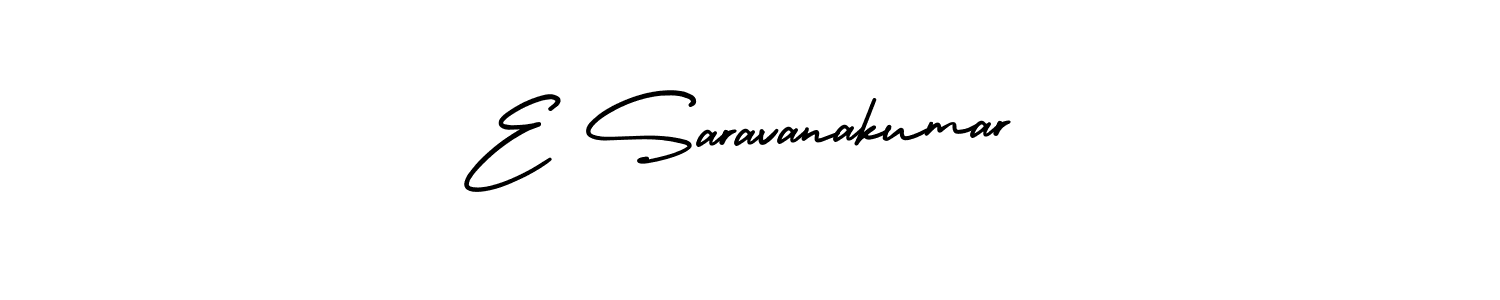 This is the best signature style for the E Saravanakumar name. Also you like these signature font (AmerikaSignatureDemo-Regular). Mix name signature. E Saravanakumar signature style 3 images and pictures png