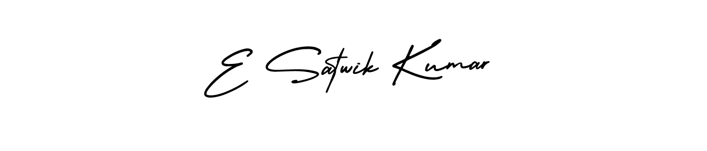 Create a beautiful signature design for name E Satwik Kumar. With this signature (AmerikaSignatureDemo-Regular) fonts, you can make a handwritten signature for free. E Satwik Kumar signature style 3 images and pictures png