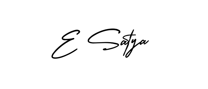 Use a signature maker to create a handwritten signature online. With this signature software, you can design (AmerikaSignatureDemo-Regular) your own signature for name E Satya. E Satya signature style 3 images and pictures png