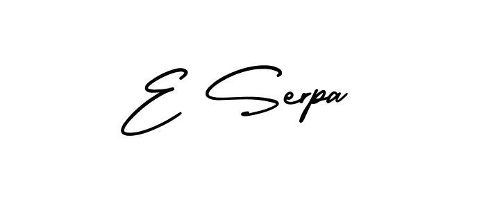 The best way (AmerikaSignatureDemo-Regular) to make a short signature is to pick only two or three words in your name. The name E Serpa include a total of six letters. For converting this name. E Serpa signature style 3 images and pictures png