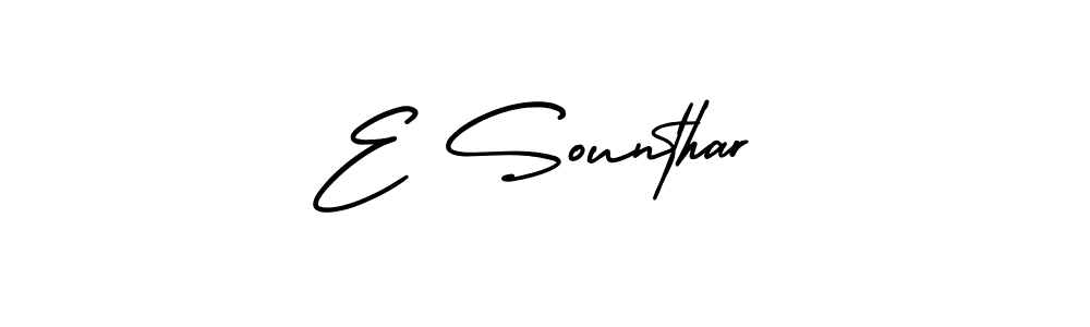 Use a signature maker to create a handwritten signature online. With this signature software, you can design (AmerikaSignatureDemo-Regular) your own signature for name E Sounthar. E Sounthar signature style 3 images and pictures png