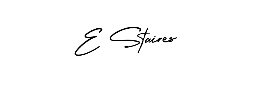 Design your own signature with our free online signature maker. With this signature software, you can create a handwritten (AmerikaSignatureDemo-Regular) signature for name E Staires. E Staires signature style 3 images and pictures png