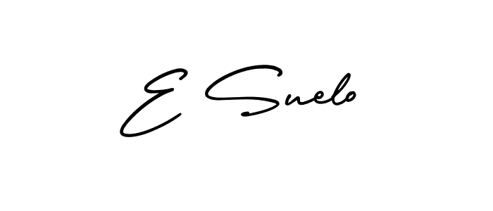 Use a signature maker to create a handwritten signature online. With this signature software, you can design (AmerikaSignatureDemo-Regular) your own signature for name E Suelo. E Suelo signature style 3 images and pictures png