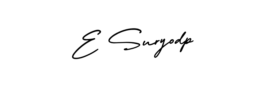 How to make E Suryodp signature? AmerikaSignatureDemo-Regular is a professional autograph style. Create handwritten signature for E Suryodp name. E Suryodp signature style 3 images and pictures png