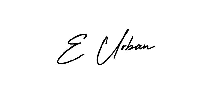 Use a signature maker to create a handwritten signature online. With this signature software, you can design (AmerikaSignatureDemo-Regular) your own signature for name E Urban. E Urban signature style 3 images and pictures png