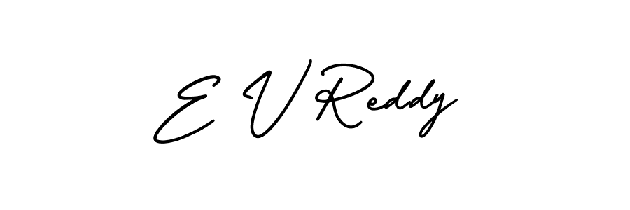 How to make E V Reddy name signature. Use AmerikaSignatureDemo-Regular style for creating short signs online. This is the latest handwritten sign. E V Reddy signature style 3 images and pictures png