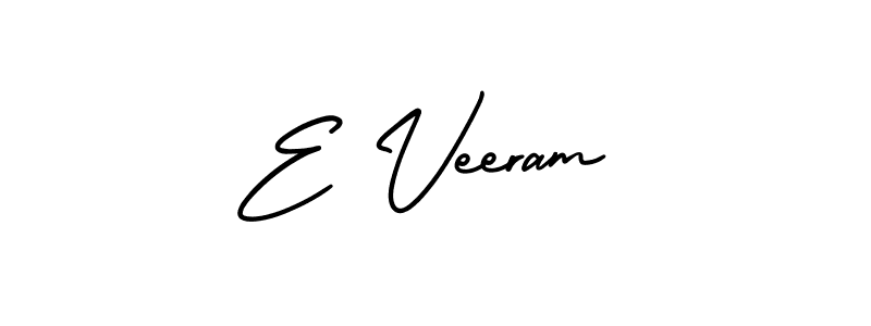 Design your own signature with our free online signature maker. With this signature software, you can create a handwritten (AmerikaSignatureDemo-Regular) signature for name E Veeram. E Veeram signature style 3 images and pictures png