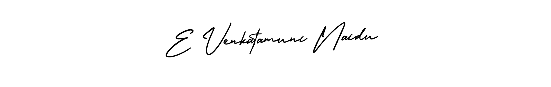 You should practise on your own different ways (AmerikaSignatureDemo-Regular) to write your name (E Venkatamuni Naidu) in signature. don't let someone else do it for you. E Venkatamuni Naidu signature style 3 images and pictures png