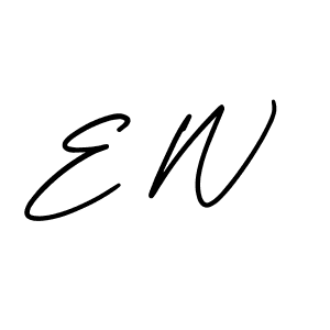 Make a beautiful signature design for name E W. With this signature (AmerikaSignatureDemo-Regular) style, you can create a handwritten signature for free. E W signature style 3 images and pictures png