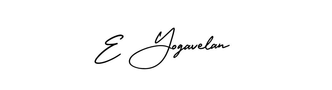 Create a beautiful signature design for name E Yogavelan. With this signature (AmerikaSignatureDemo-Regular) fonts, you can make a handwritten signature for free. E Yogavelan signature style 3 images and pictures png