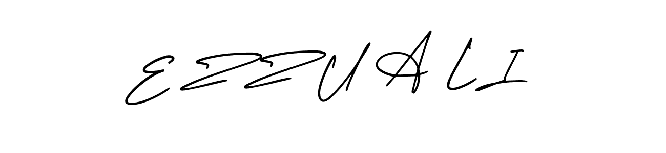 The best way (AmerikaSignatureDemo-Regular) to make a short signature is to pick only two or three words in your name. The name E Z Z U A L I include a total of six letters. For converting this name. E Z Z U A L I signature style 3 images and pictures png