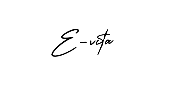 How to make E-vita name signature. Use AmerikaSignatureDemo-Regular style for creating short signs online. This is the latest handwritten sign. E-vita signature style 3 images and pictures png