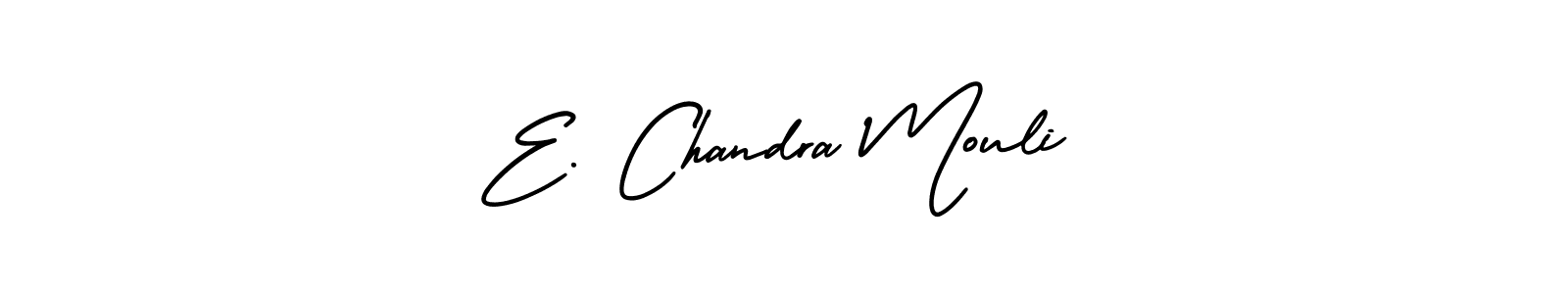 You should practise on your own different ways (AmerikaSignatureDemo-Regular) to write your name (E. Chandra Mouli) in signature. don't let someone else do it for you. E. Chandra Mouli signature style 3 images and pictures png