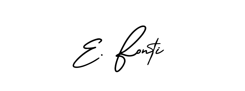 The best way (AmerikaSignatureDemo-Regular) to make a short signature is to pick only two or three words in your name. The name E. Fonti include a total of six letters. For converting this name. E. Fonti signature style 3 images and pictures png