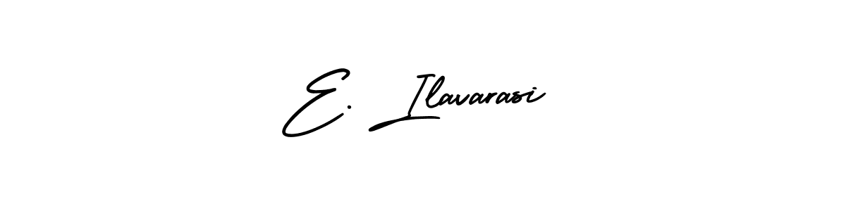 You should practise on your own different ways (AmerikaSignatureDemo-Regular) to write your name (E. Ilavarasi) in signature. don't let someone else do it for you. E. Ilavarasi signature style 3 images and pictures png