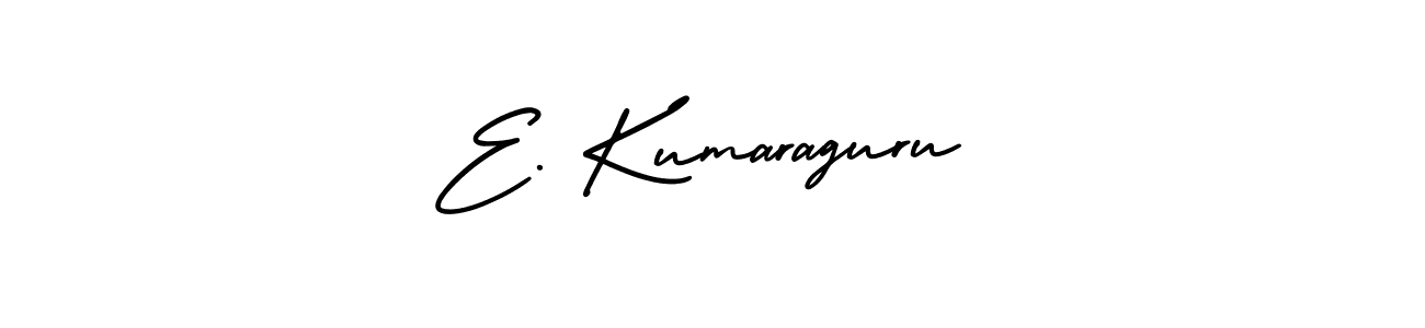 You should practise on your own different ways (AmerikaSignatureDemo-Regular) to write your name (E. Kumaraguru) in signature. don't let someone else do it for you. E. Kumaraguru signature style 3 images and pictures png