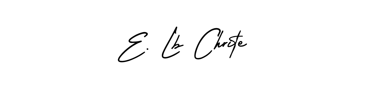 You should practise on your own different ways (AmerikaSignatureDemo-Regular) to write your name (E. Lb Chrite) in signature. don't let someone else do it for you. E. Lb Chrite signature style 3 images and pictures png