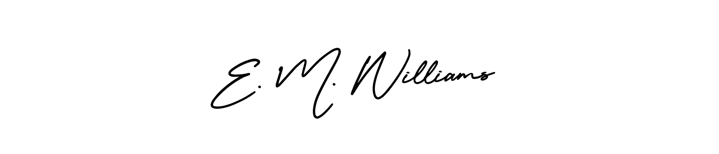 The best way (AmerikaSignatureDemo-Regular) to make a short signature is to pick only two or three words in your name. The name E. M. Williams include a total of six letters. For converting this name. E. M. Williams signature style 3 images and pictures png