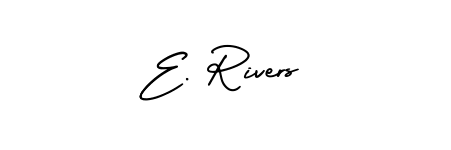 Use a signature maker to create a handwritten signature online. With this signature software, you can design (AmerikaSignatureDemo-Regular) your own signature for name E. Rivers. E. Rivers signature style 3 images and pictures png