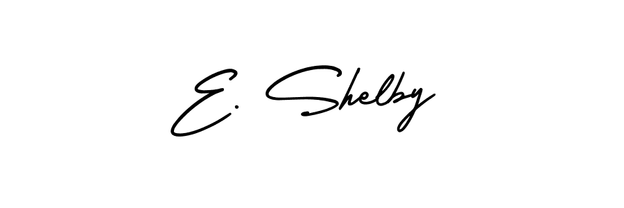 You should practise on your own different ways (AmerikaSignatureDemo-Regular) to write your name (E. Shelby) in signature. don't let someone else do it for you. E. Shelby signature style 3 images and pictures png