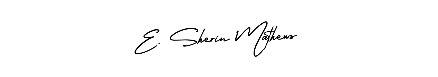 E. Sherin Mathews stylish signature style. Best Handwritten Sign (AmerikaSignatureDemo-Regular) for my name. Handwritten Signature Collection Ideas for my name E. Sherin Mathews. E. Sherin Mathews signature style 3 images and pictures png