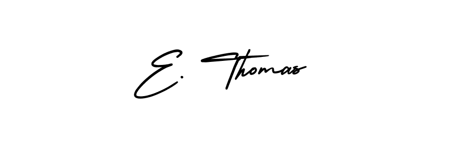 The best way (AmerikaSignatureDemo-Regular) to make a short signature is to pick only two or three words in your name. The name E. Thomas include a total of six letters. For converting this name. E. Thomas signature style 3 images and pictures png