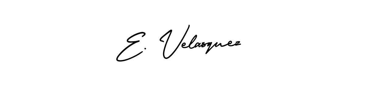 Create a beautiful signature design for name E. Velasquez. With this signature (AmerikaSignatureDemo-Regular) fonts, you can make a handwritten signature for free. E. Velasquez signature style 3 images and pictures png