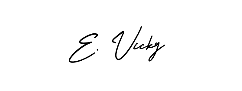 Use a signature maker to create a handwritten signature online. With this signature software, you can design (AmerikaSignatureDemo-Regular) your own signature for name E. Vicky. E. Vicky signature style 3 images and pictures png