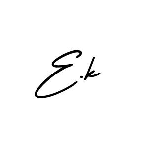 How to make E.k name signature. Use AmerikaSignatureDemo-Regular style for creating short signs online. This is the latest handwritten sign. E.k signature style 3 images and pictures png