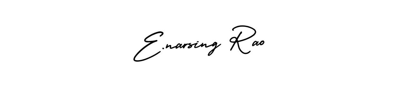 Make a beautiful signature design for name E.narsing Rao. With this signature (AmerikaSignatureDemo-Regular) style, you can create a handwritten signature for free. E.narsing Rao signature style 3 images and pictures png