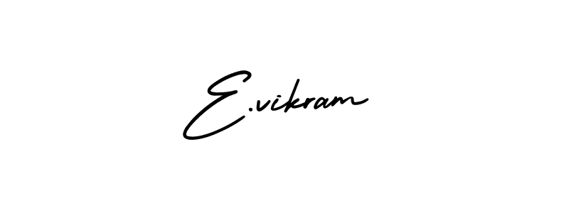 AmerikaSignatureDemo-Regular is a professional signature style that is perfect for those who want to add a touch of class to their signature. It is also a great choice for those who want to make their signature more unique. Get E.vikram name to fancy signature for free. E.vikram signature style 3 images and pictures png