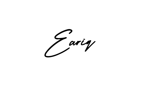 You should practise on your own different ways (AmerikaSignatureDemo-Regular) to write your name (Eariq) in signature. don't let someone else do it for you. Eariq signature style 3 images and pictures png