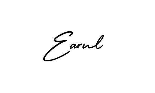 The best way (AmerikaSignatureDemo-Regular) to make a short signature is to pick only two or three words in your name. The name Earul include a total of six letters. For converting this name. Earul signature style 3 images and pictures png