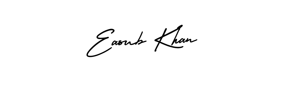 Make a beautiful signature design for name Easub Khan. With this signature (AmerikaSignatureDemo-Regular) style, you can create a handwritten signature for free. Easub Khan signature style 3 images and pictures png