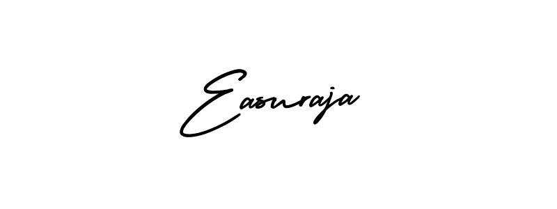 You should practise on your own different ways (AmerikaSignatureDemo-Regular) to write your name (Easuraja) in signature. don't let someone else do it for you. Easuraja signature style 3 images and pictures png