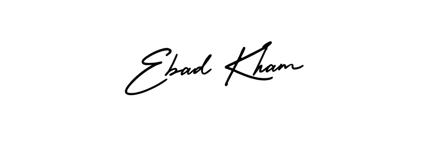 Create a beautiful signature design for name Ebad Kham. With this signature (AmerikaSignatureDemo-Regular) fonts, you can make a handwritten signature for free. Ebad Kham signature style 3 images and pictures png