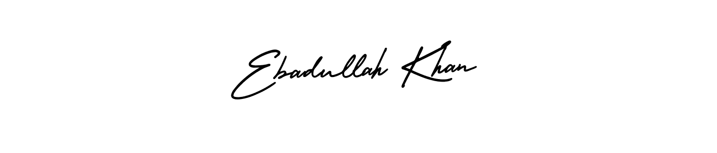 Use a signature maker to create a handwritten signature online. With this signature software, you can design (AmerikaSignatureDemo-Regular) your own signature for name Ebadullah Khan. Ebadullah Khan signature style 3 images and pictures png
