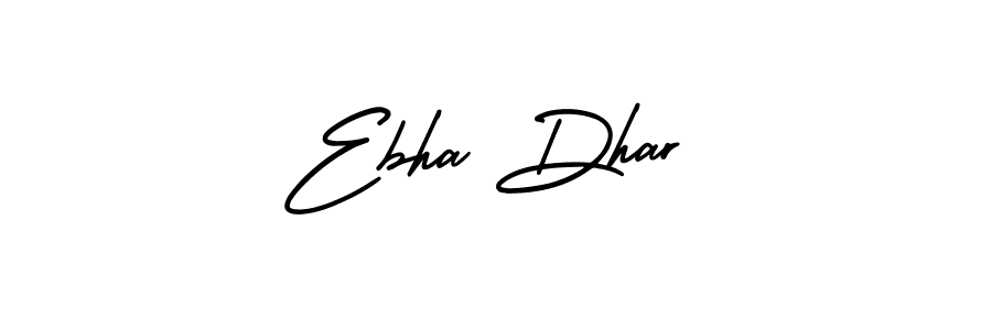 Similarly AmerikaSignatureDemo-Regular is the best handwritten signature design. Signature creator online .You can use it as an online autograph creator for name Ebha Dhar. Ebha Dhar signature style 3 images and pictures png