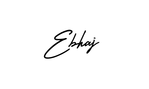 The best way (AmerikaSignatureDemo-Regular) to make a short signature is to pick only two or three words in your name. The name Ebhaj include a total of six letters. For converting this name. Ebhaj signature style 3 images and pictures png