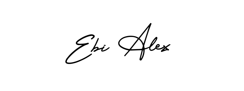 The best way (AmerikaSignatureDemo-Regular) to make a short signature is to pick only two or three words in your name. The name Ebi Alex include a total of six letters. For converting this name. Ebi Alex signature style 3 images and pictures png